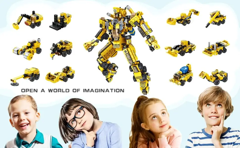 Transforming Robot Blocks & Car Set for Kids Birthdays