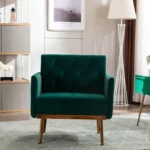 Chic Tufted Armchair with Gold Legs for Decor 2 | PricZone