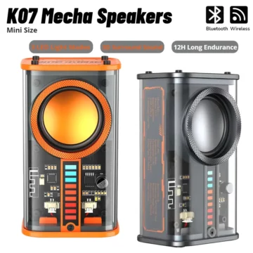 K07 Transparent LED Mecha Speaker 600mAh MIC | PricZone