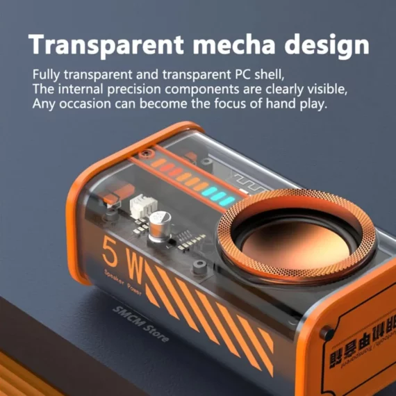 K07 Transparent LED Mecha Speaker 600mAh MIC 4 | PricZone