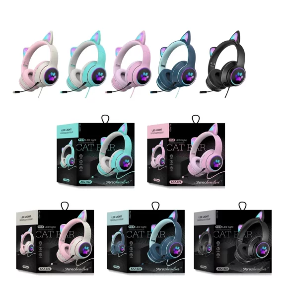 LED Cat Ear Gaming Headset for Girls with Mic 4 | PricZone