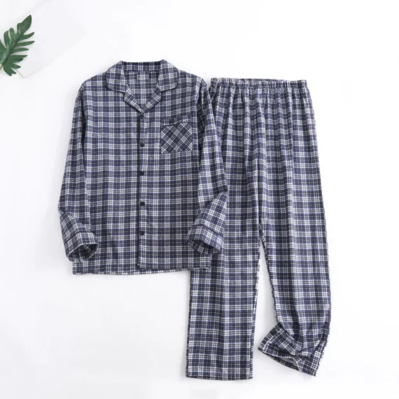 Plaid Flannel Mens Pajama Set Warm 3 | PricZone