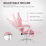 GTW 200 Pink Gaming Chair Adjustable Reclining 4 | PricZone