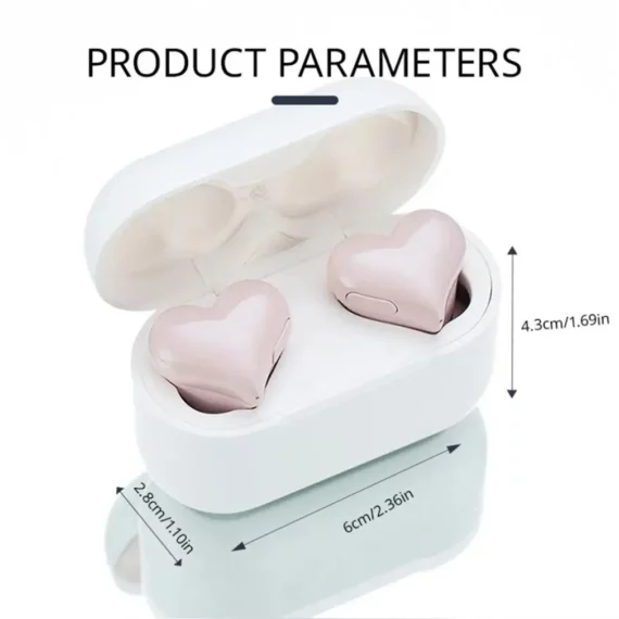 Cute Heart Shaped Bluetooth Earbuds for Girls 6 | PricZone