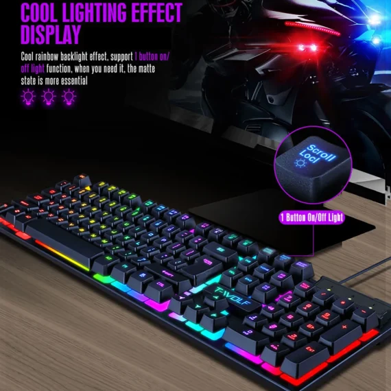 Rainbow Tf200 Gaming Keyboard Mouse Set 4 | PricZone