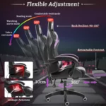 RGB Gaming Chair Ergonomic Massage Swivel 4 | PricZone