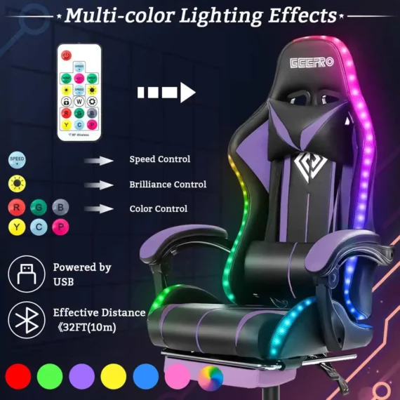 RGB Gaming Chair Ergonomic Massage Swivel 3 | PricZone