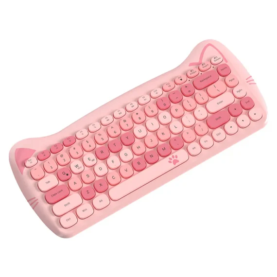 Cute Pink Cat Bluetooth Keyboard Mouse 2 | PricZone