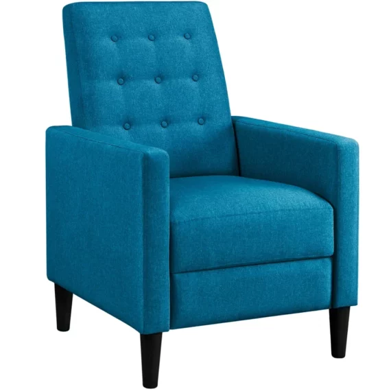 Blue Tufted Recliner Chair Pocket Spring Comfort | PricZone