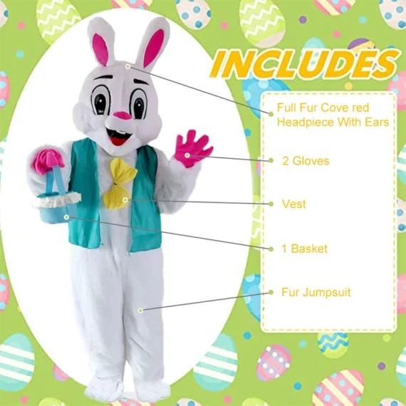 Deluxe Adult Easter Bunny Mascot Costume 6 | PricZone