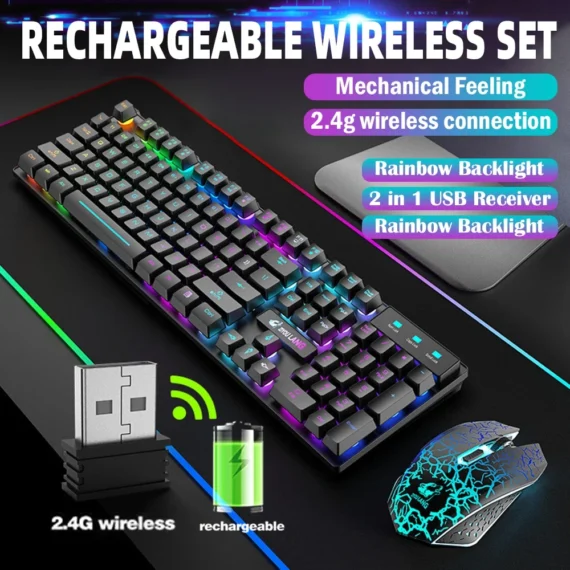 Rainbow LED Gaming Keyboard Mouse Set 3 | PricZone