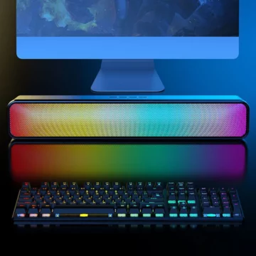 Compact RGB Desk Soundbar 3D Stereo Bluetooth Speaker 2 | PricZone Compact RGB Desk Soundbar 3D Stereo Bluetooth Speaker 2 | PricZone