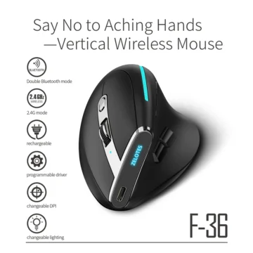 Ergonomic F 36 Vertical Mouse 2400DPI 8Btn | PricZone