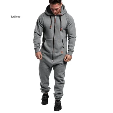 Hooded Men's Winter Onesie Pajamas