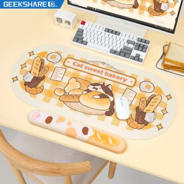 Cute Cat Bakery Desk Mat & Wrist Rest