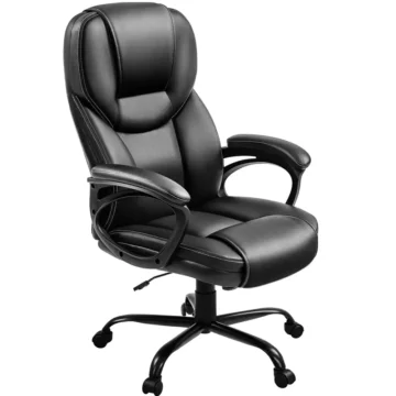 Black Ergo Swivel Chair High Back Faux Leather | PricZone