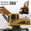 Kids 360° RC Excavator Digger Toy Truck Gift