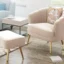 Velvet Accent Chair & Ottoman Set for Home & Office