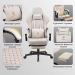 Dowinx Gaming Chair Massage Vintage Style 3 | PricZone