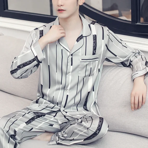 Mens Printed Winter Pajamas Set Cozy Light 4 | PricZone