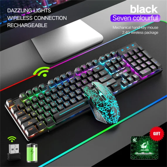 LED Gaming Keyboard Mouse Combo Wireless | PricZone