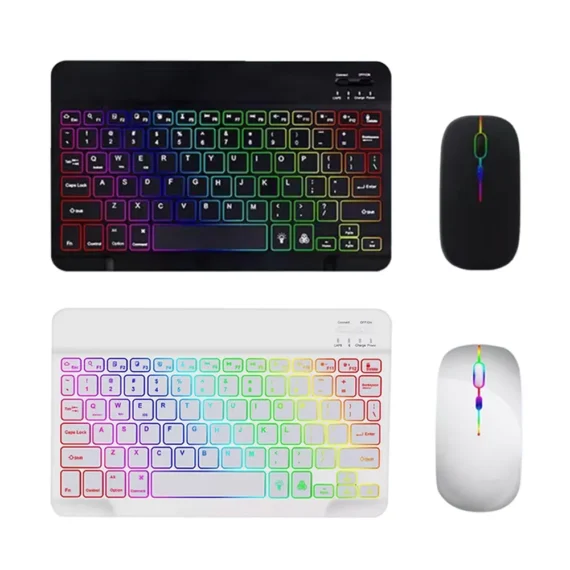 10 Inch RGB Bluetooth Keyboard Mouse Combo for Tablets | PricZone