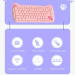 Cute Pink Cat Bluetooth Keyboard Mouse 6 | PricZone