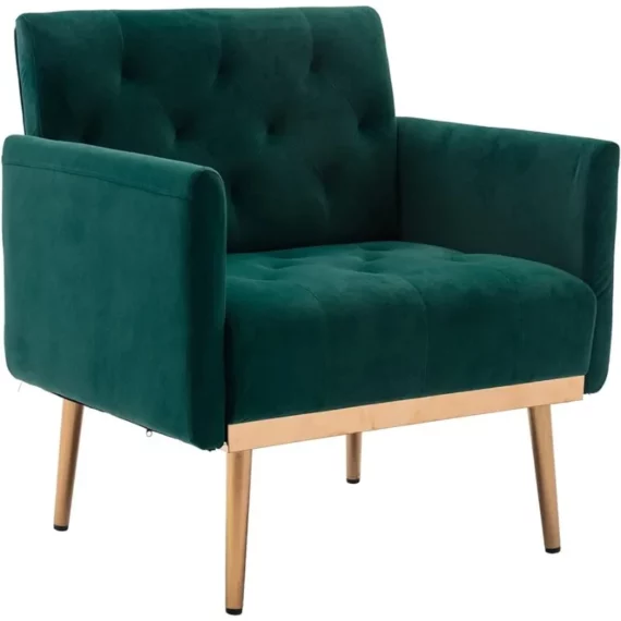 Chic Tufted Armchair with Gold Legs for Decor | PricZone