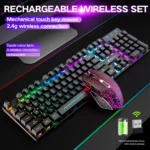 LED Gaming Keyboard Mouse Combo Wireless 5 | PricZone