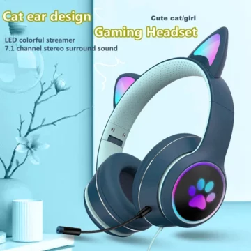 LED Cat Ear Gaming Headset for Girls with Mic | PricZone