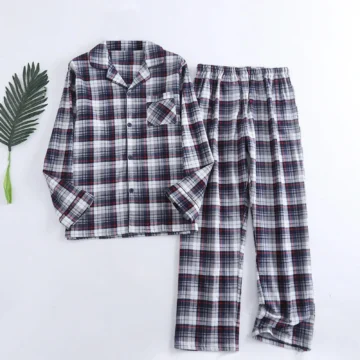 Plaid Flannel Mens Pajama Set Warm | PricZone