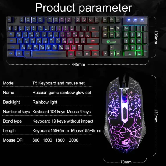 Mechanical Gaming Keyboard Mouse Set 5 | PricZone