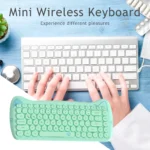 Cute Pink Cat Bluetooth Keyboard Mouse 5 | PricZone