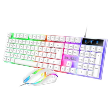 RGB Backlit Wired Keyboard Mouse 104 Key Set 2 | PricZone