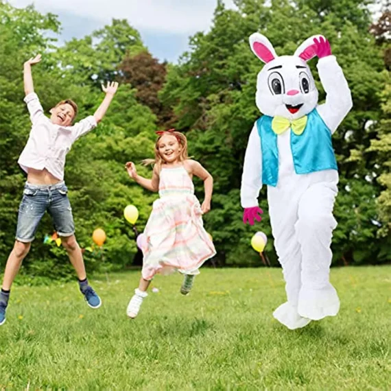 Deluxe Adult Easter Bunny Mascot Costume | PricZone