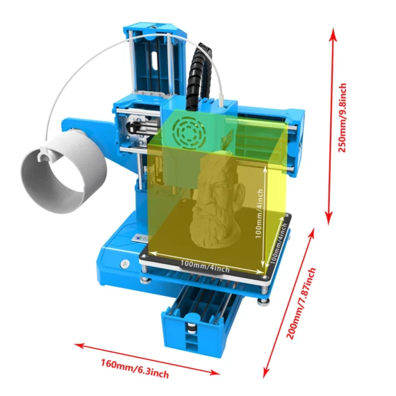 EasyThreed Mini 3D Printer for Kids 100mm³ Print 3 | PricZone