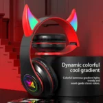 Cute Devil Kids Headphones Wireless Bass TF Support | PricZone