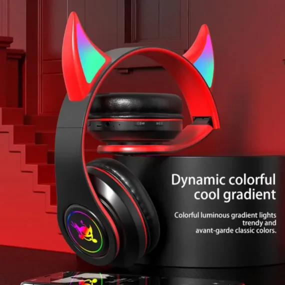 Cute Devil Kids Headphones Wireless Bass TF Support | PricZone