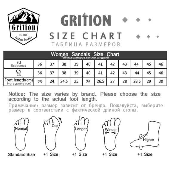 GRITION Womens Outdoor Flat Sandals 6 | PricZone