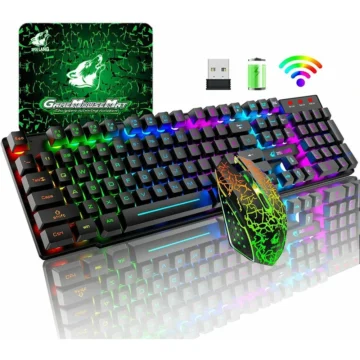 Rainbow LED Gaming Keyboard Mouse Set