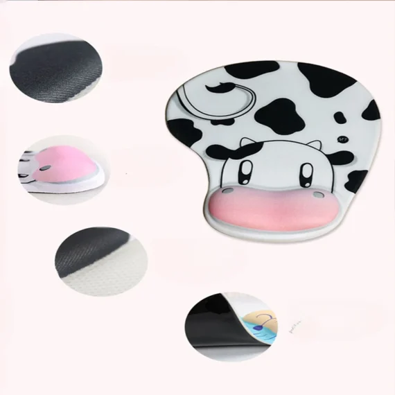 Cartoon Cow Mouse Pad with Wrist Rest 6 | PricZone