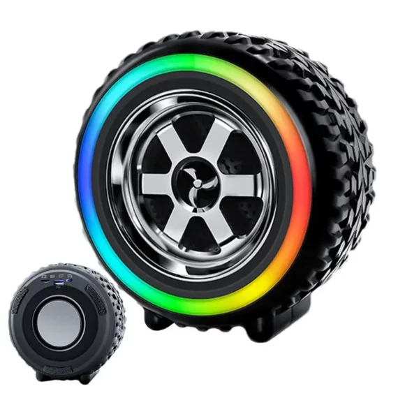 Car Wheel Mini Speaker LED 1200mAh Wireless | PricZone