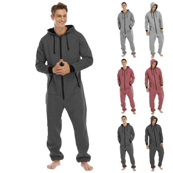 Hooded Mens Winter Warm Jumpsuit Pajama 4 | PricZone