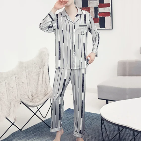 Mens Printed Winter Pajamas Set Cozy Light 3 | PricZone