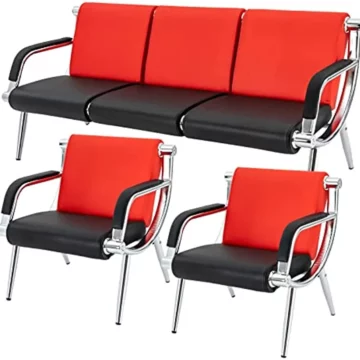 Executive PU Reception Chair Red Waiting Room Sofa | PricZone