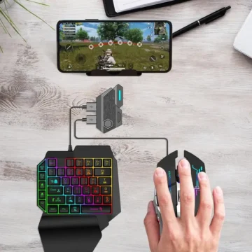 Ergonomic 1-Hand Keyboard & Mouse Set for Gamers 2