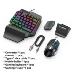 Ergonomic 1 Hand Keyboard Mouse Set for Gamers 4 | PricZone