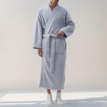 Thick Winter Men's Bathrobe with Pockets 2