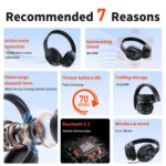 QERE E80 ANC Bluetooth 53 Headphones Hi Res 70H Play 6 | PricZone