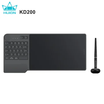 HUION KD200 Wireless Graphics Tablet with Keyboard